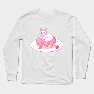 Sweet cherry cake cat Long Sleeve T-Shirt